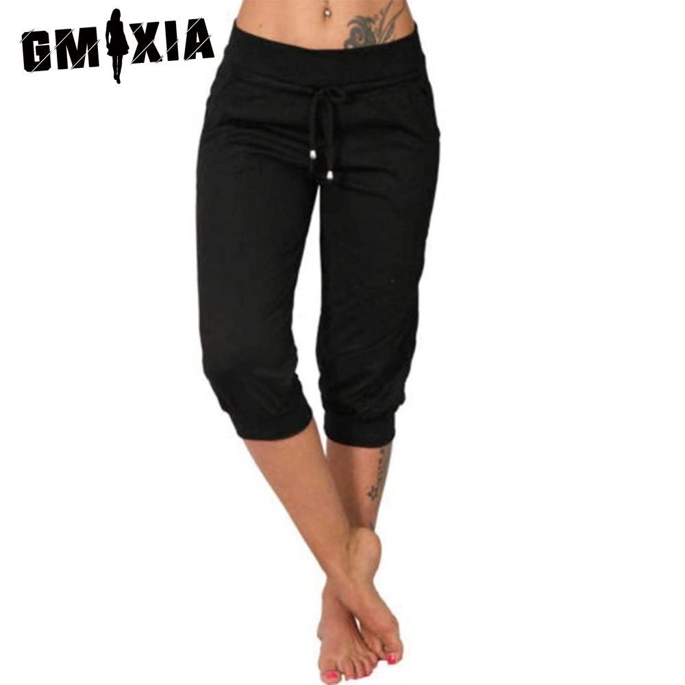 

GMXIA 10 цветных женских модных повседневных брюк с однотонным принтом и капри M