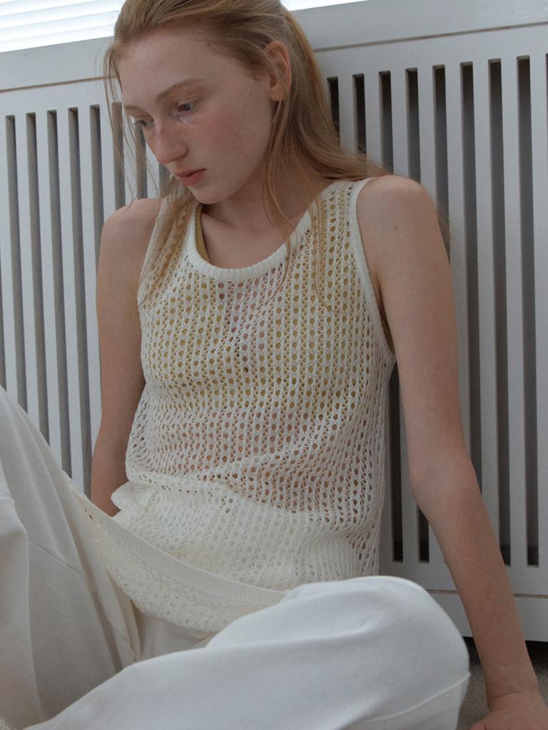 Elssibeui Crochet Knit Cover-Up Dress_White