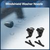 Windshield Washer Nozzle Front with Hose Connector No.68164356AB for Jeep Wrangler 2013-2018 Plastic Black