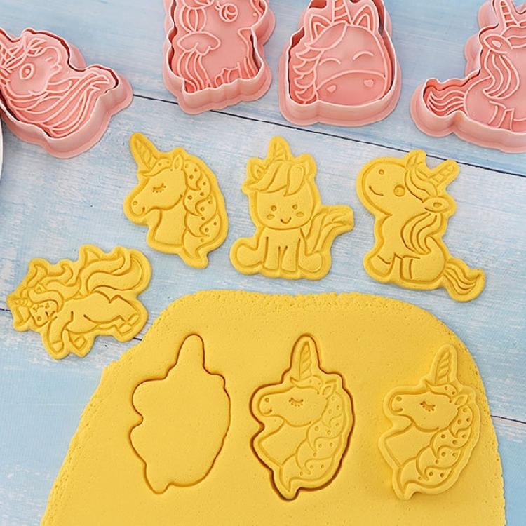 Plastic Biscuit Mold Cookie Embossing Moulds Single Horn Horse Shape Cookie Mold