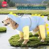 Golden Retriever 3D Dinosaurier Vierbeiniger Regenmantel für Mittelgroße bis Große Hunde - Wasserdicht mit Schwanzabdeckung