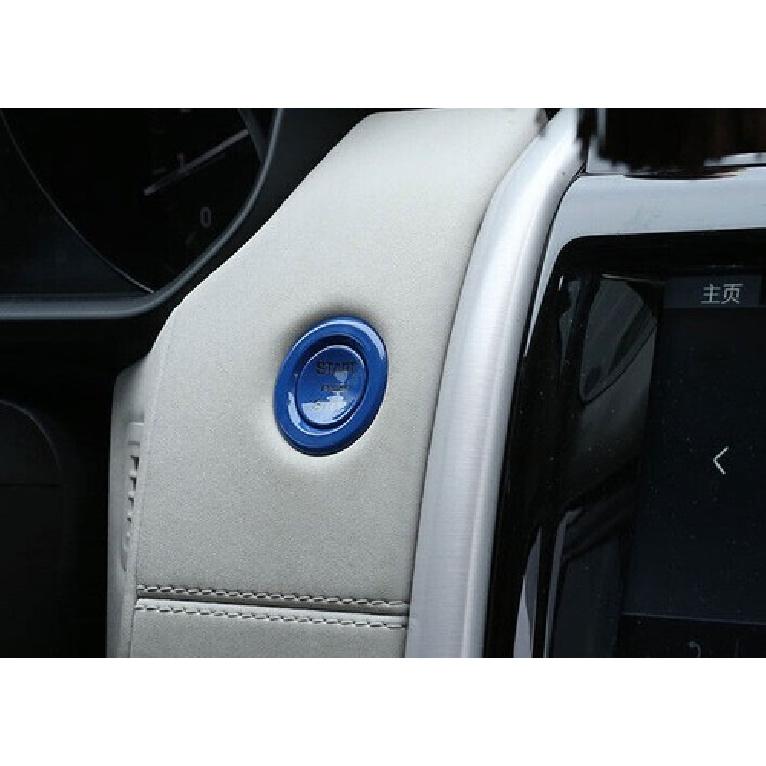 For Range Rover Evoque 2012- Blue ABS Start Button Ignition Switch Cover 2pc