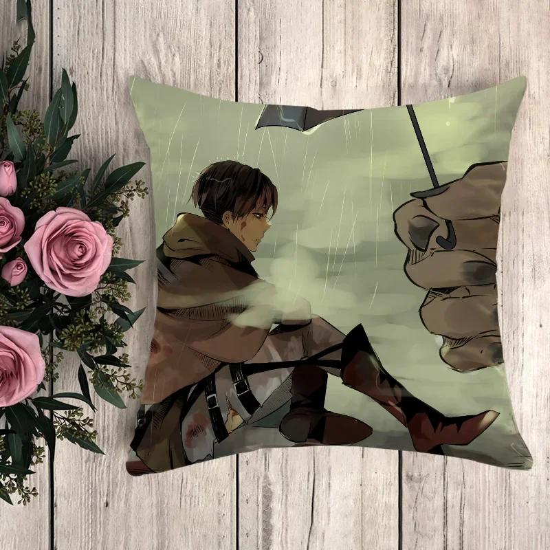 Anime Pillow Attack On Titan Cushion Covers for Bed Pillows Decorative Pillowcases  Fall Decor Pilow Cases Pillowcase