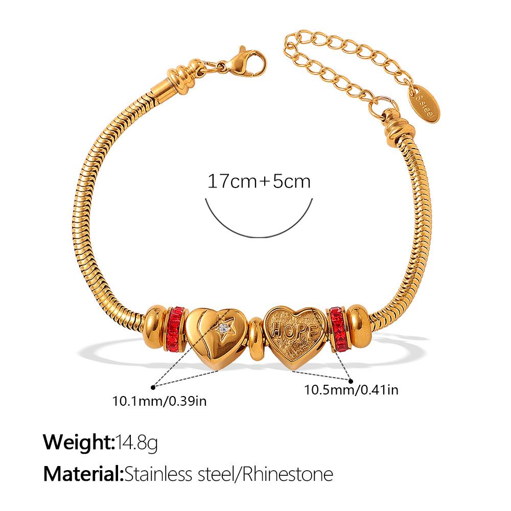 European and American retro style DIY crown love pendant bracelet stainless steel plated 18K gold bracelet