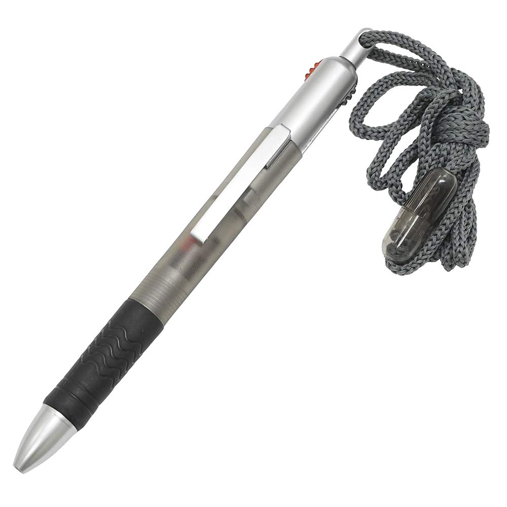 Silver Point Ballpoint Pen with Safety Mixed Black and Red Metal with Gift Wrapping OPP 2-Color Cord, 20-Pack (3-Color Leads), 0.7mm Leads, Clip, Bag,