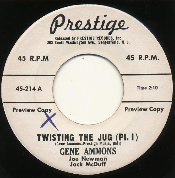 

7inch Record GENE AMMONS - Twisting The Jug 45214 Prestige 1962 US Jazz Used