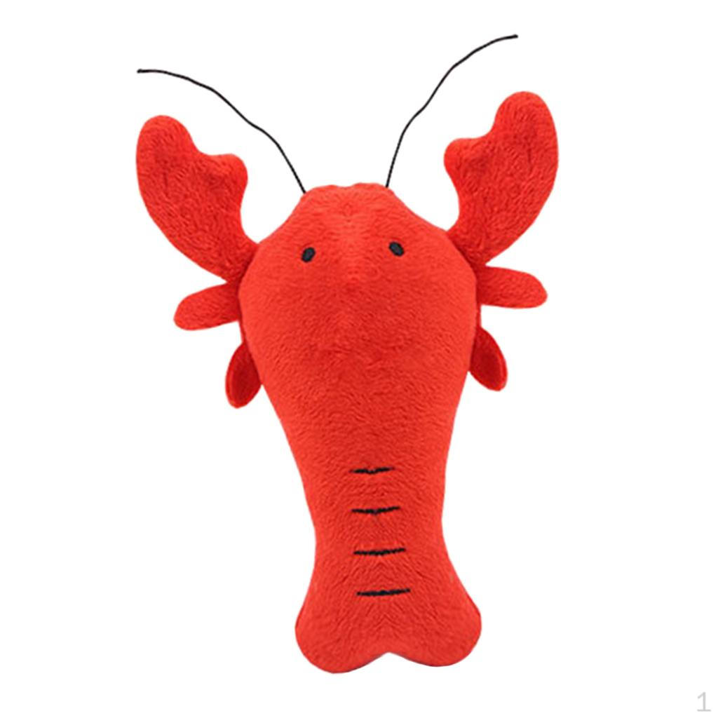 

Cartoon Animal Shape Squeak Plush Cloth Dog Toy, Durable Squeaky Toy for Aggressive Chewers - 2 Red Crayfish
