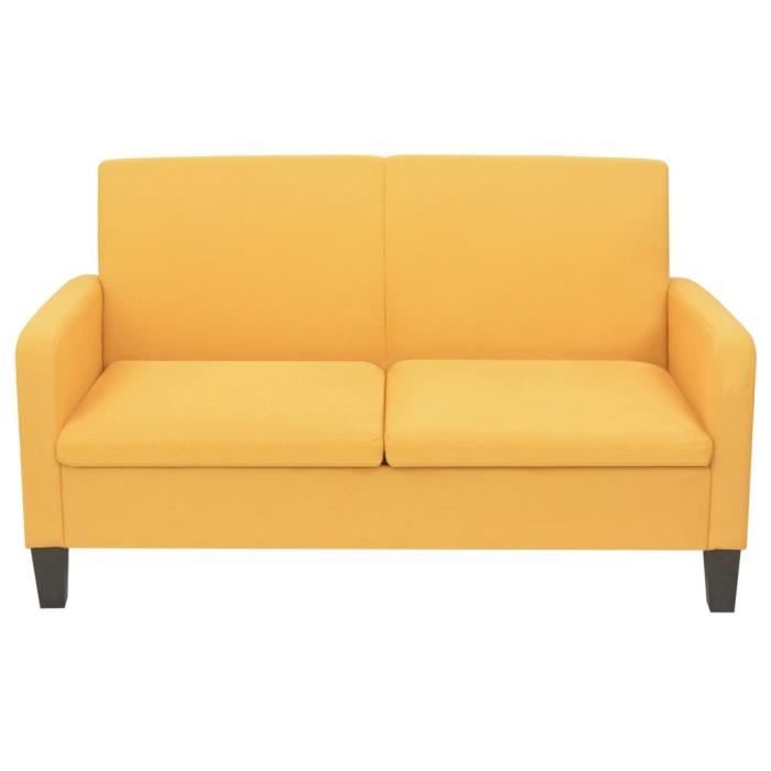 VidaXL Ensemble de canapés 2 pcs Tissu Jaune