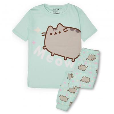 Girls Meow Scatter Short-Sleeved Pajama Set