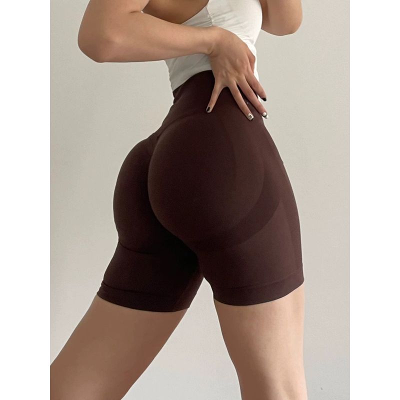 

Hip Raise High Waist Belly Contracting and Close-Fitting Quick-Dry Hot Pants Peach Brown (quarterpants) S