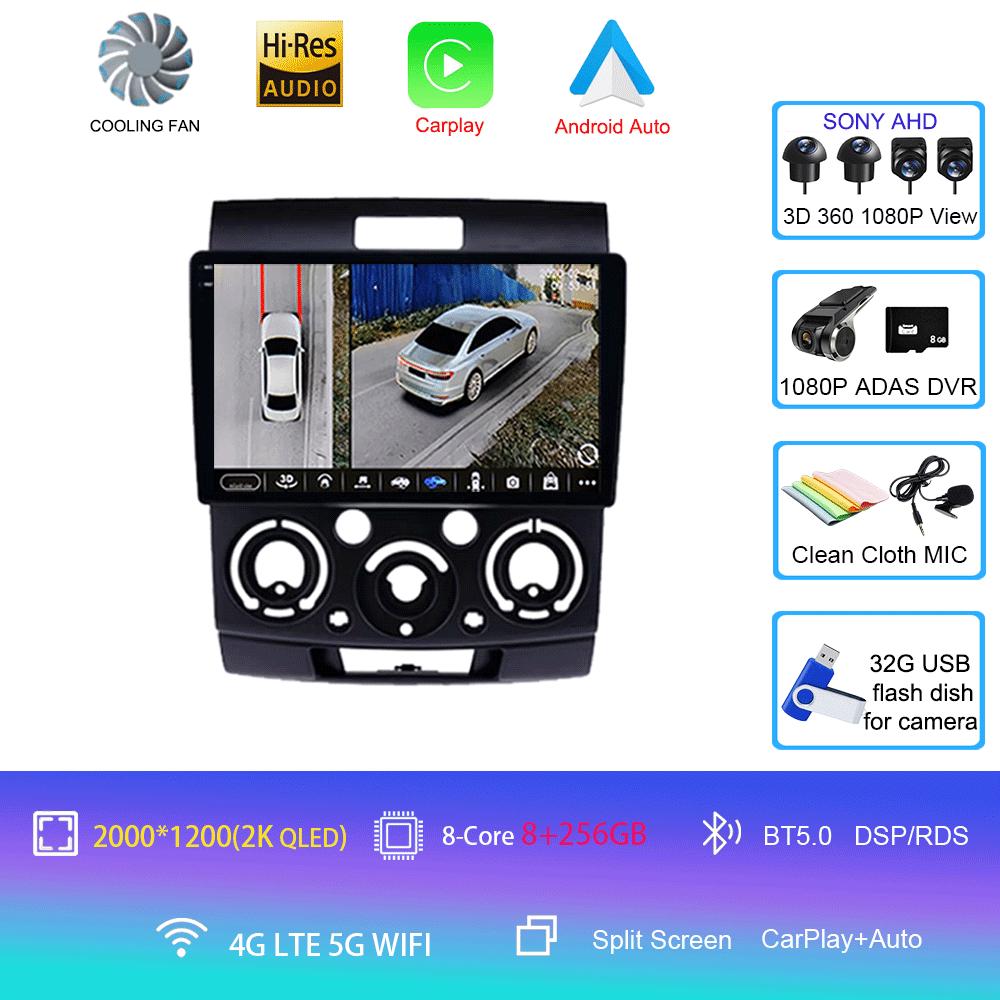 for Ford Everest Ranger Mazda BT50 BT-50 2006-2010 Car Radio Autoradio Multimedia Stereo Player Carplay Android 14 2din