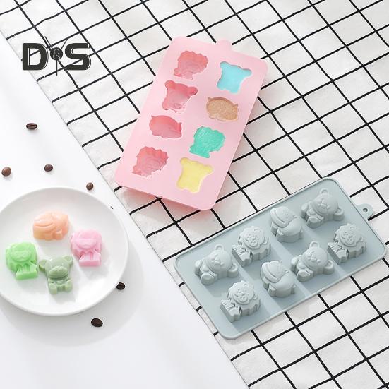 

Форма для торта с мультяшными животными, многоразовые многофункциональные формы для изготовления мыла в форме маленьких животных синий