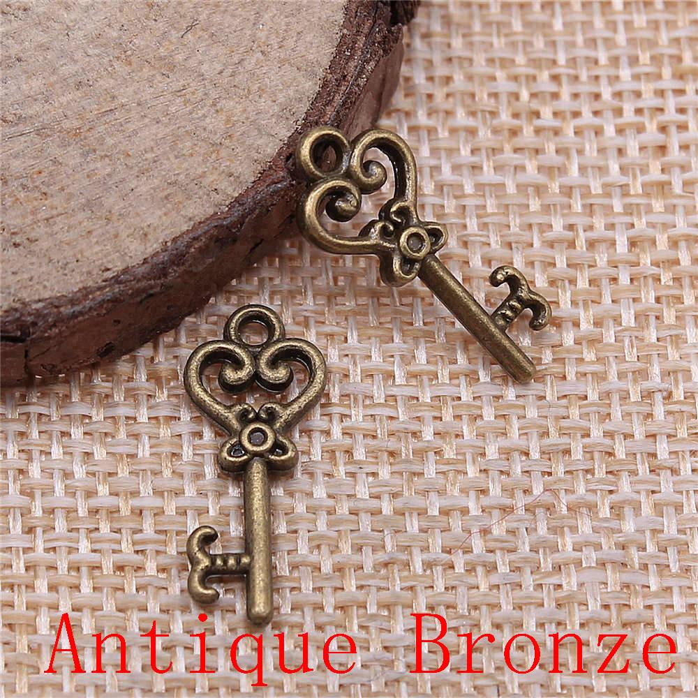 Classic Key Shaped Charms Pendant For Bracelet Necklace Jewelry Making Craft Findings