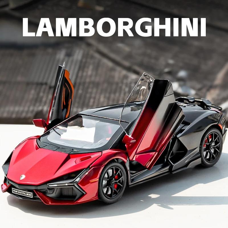 1/24 Lamborghini Revuelto Supercar Mașină din aliaj Modele și vehicule de jucărie Mașină de jucărie din metal Model de colecție de sunet și lumină Jucărie pentru copii