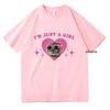 Trička Sad Hamster Meme Im Just A Girl Pánské/Dámské oblečení Estetické tričko Harajuku Vintage Unisex Streetwear Bavlněné topy