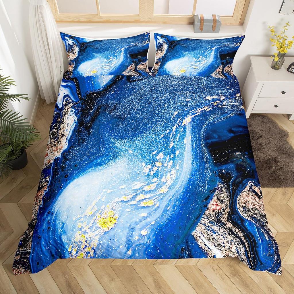 Comforter Marble Bedding Set Marbling Modern Abstract Art Tie Dye Comforter Stone Marble Twin Full King Size