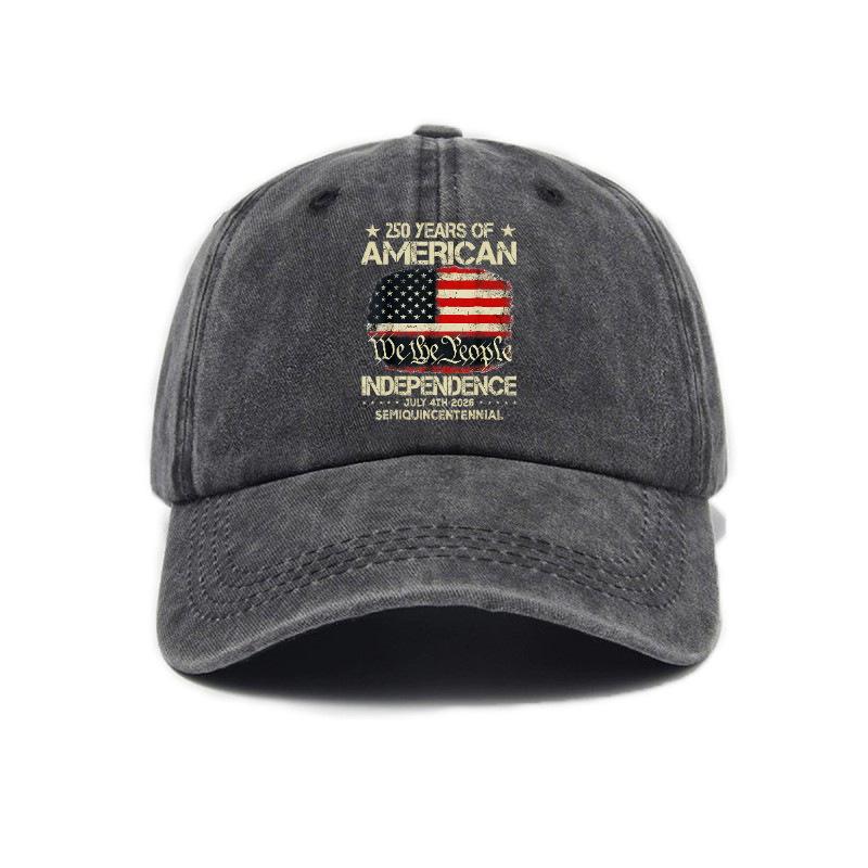 Versatile trend American flag print washed old soft top baseball cap Unisex sunshade baseball cap