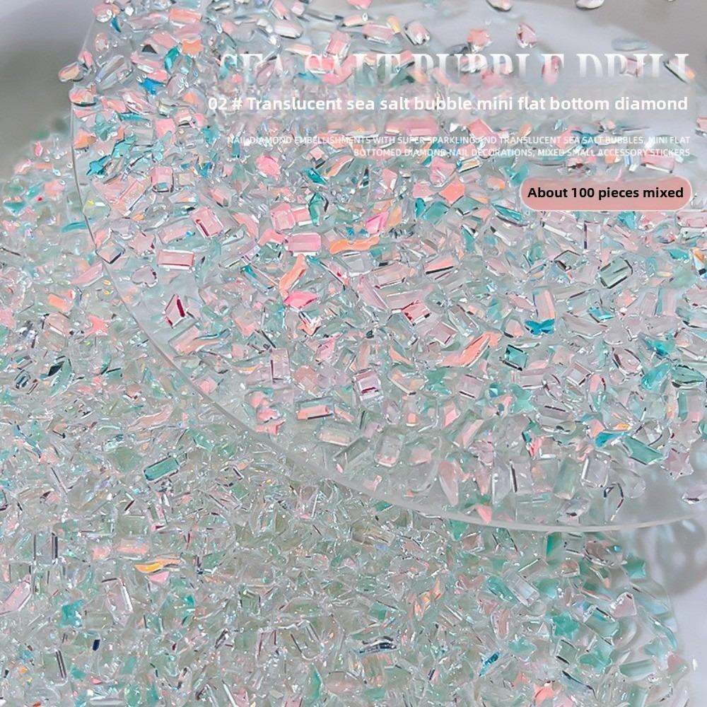 Transparent Nail Charms Diamond Sea Salt Bubble Nail Decorations Ins Nail Art Irregular Drill