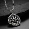 Nordic Viking Rune Retro Stainless Steel Pendant Letter Disc Necklace
