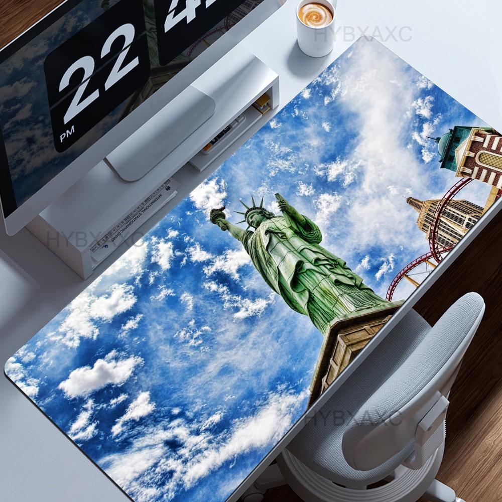 HYBXAXC 80x40 Statue Of Liberty USA Mouse Pad 90x40 Cm Kawaii Desk Mat Comfortable Xxl Pc Gamer Gaming Computer Offices Keyboard