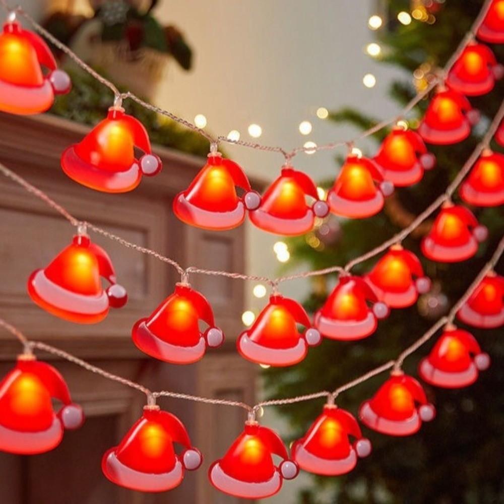 10/20/40 LED Candy Cane Light Santa Hat Xmas Tree Ornament LED Walking Stick Light  Home Decoration