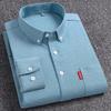 New Men's Oxford Shirts Long Sleeve 100% Cotton Solid Color Turn Down Collar Regular Fit  Button-down Shirt Daily Men Clothing