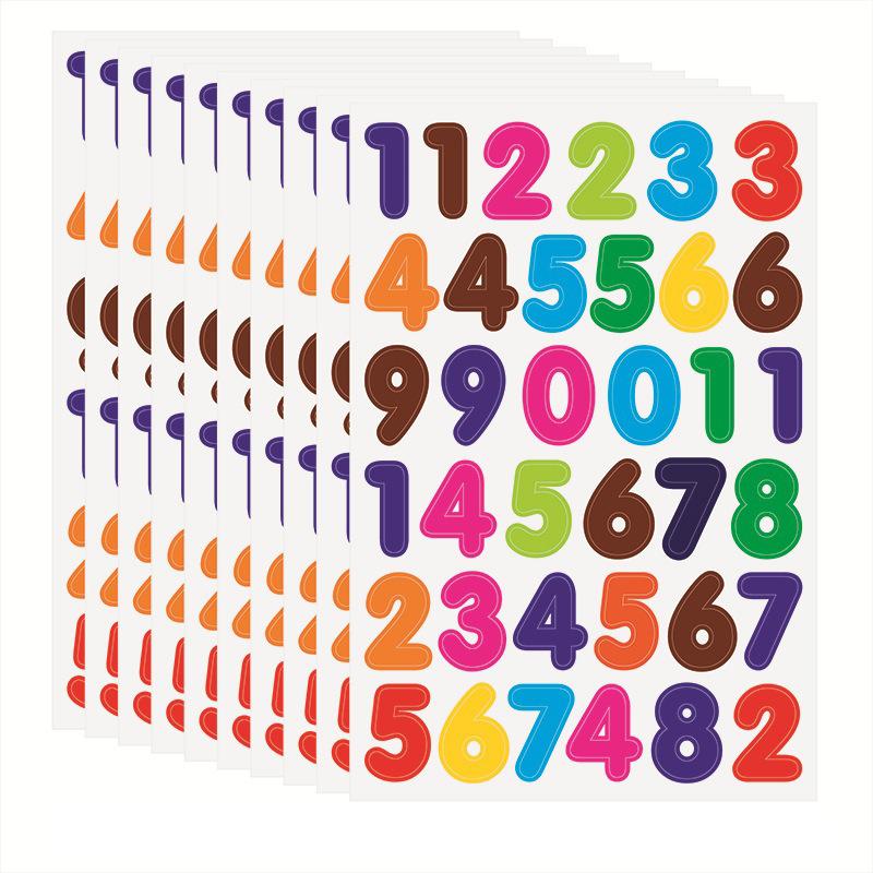 10Sheets/Lot Colorful Sticker Set Number Letters Dots Heart Star Self-adhesive Diary Photo Albums Decorations Art Stationery ZYF