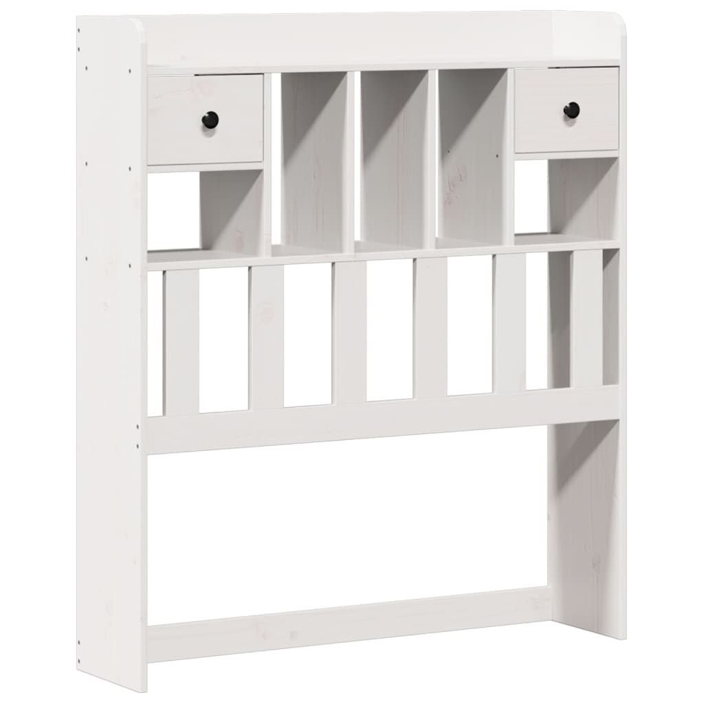 Solid Wood Bed with Shelf Without Mattress White 90x190 cm Pine