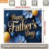 2D Navy Blue Father's Day Banner, Gold Lettering with Blue Floral Decor