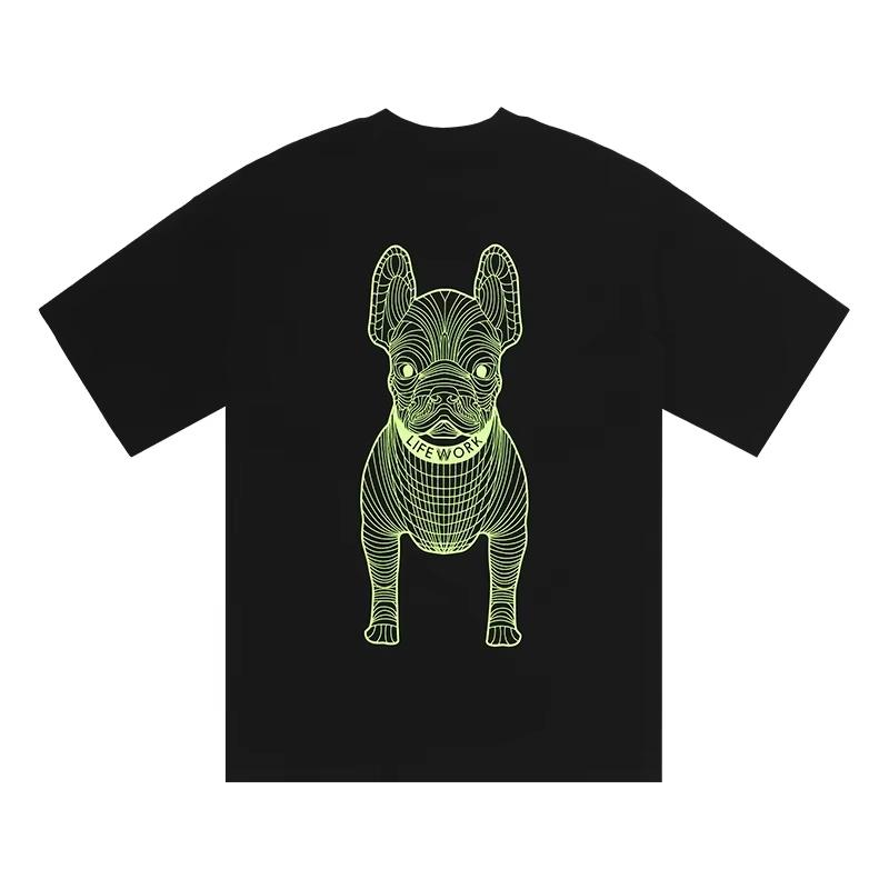 

Korean Fashion Brand Spring and Summer Season Mainstream Men and Women Can Be Matched with Printed Cotton T-shirts Tops 2XL