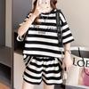 Navava Nt2300 Stripe Short Sleeve Short Pants Set
