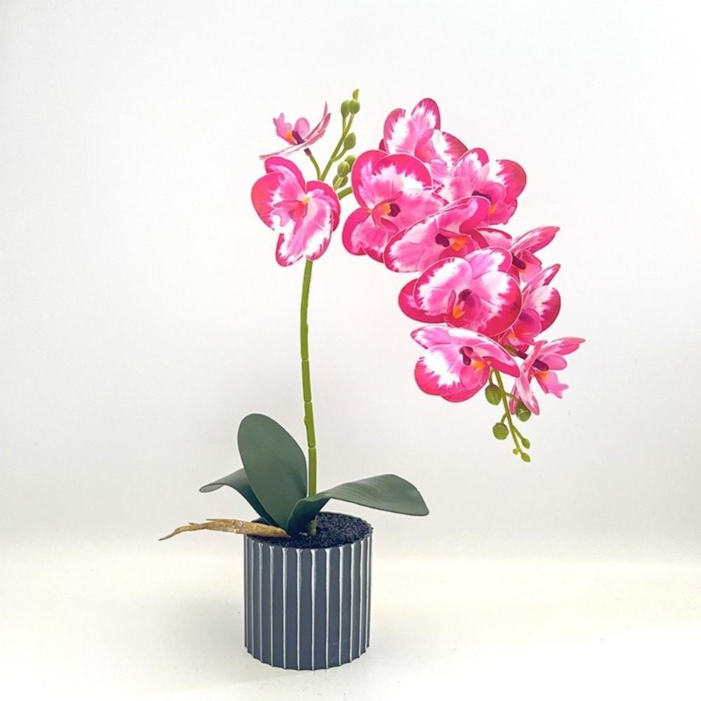 Flower Pot Artificial Orchid Bonsai Multi-Bloom Artificial Faux Plants Home Decor