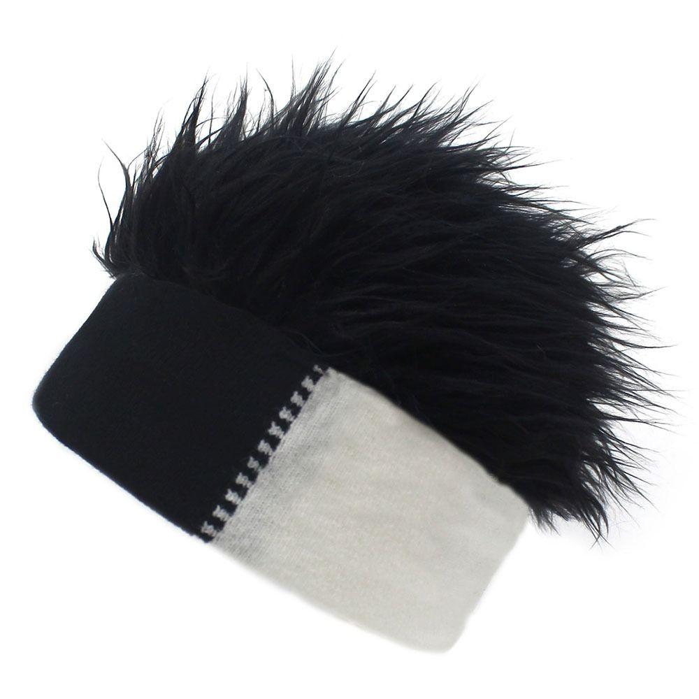 Fluffy Men Natural Unisex Adult Fake Hair Hat Hair Accessories Beanie Wig Hat Fun Short Hair Caps