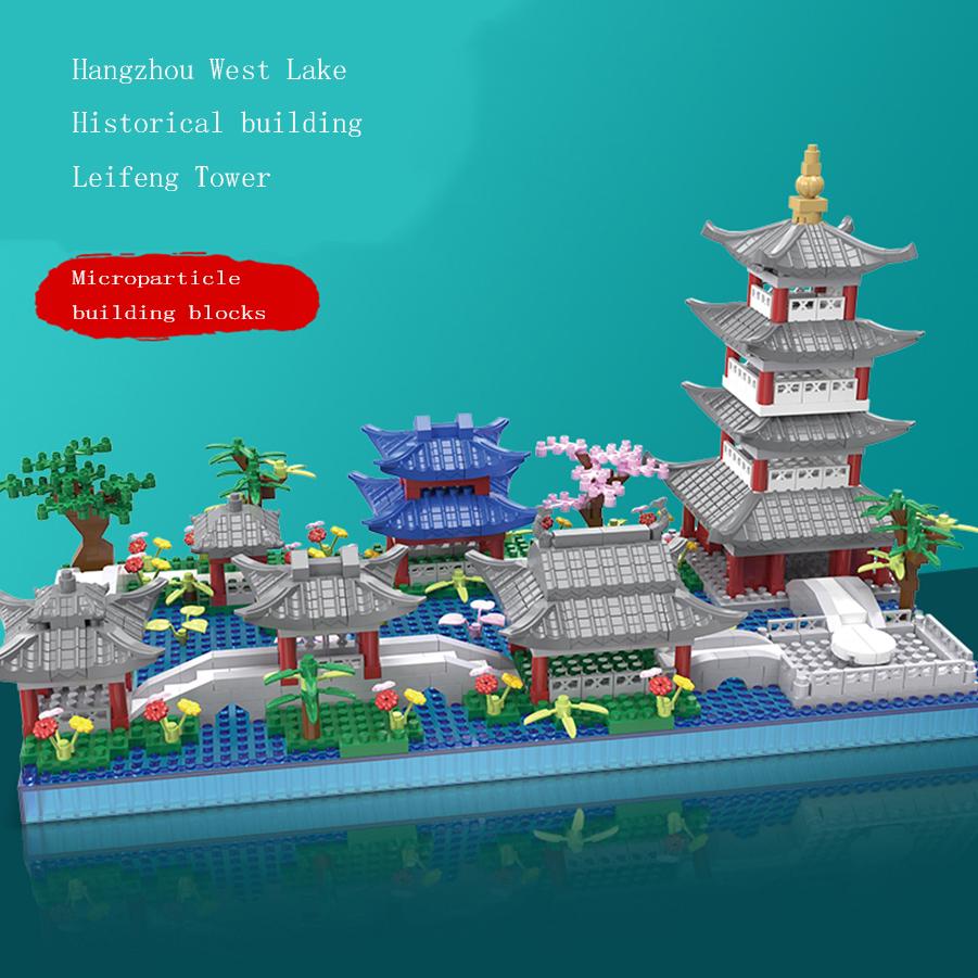 Hangzhou West Lake Puzzle Assembly Of Classical Architectural Models Ornaments Building Blocks Children'S Building Block Toys