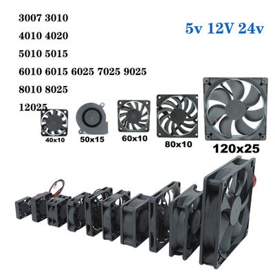DC Bürstenloser Lüfter xh2.54 2pin 5V 12V 24V Industrielle Kühllüfter Gleitlager 4/8cm 12cm 25/30/35/40/50*10mm 3D-Drucker Kühler