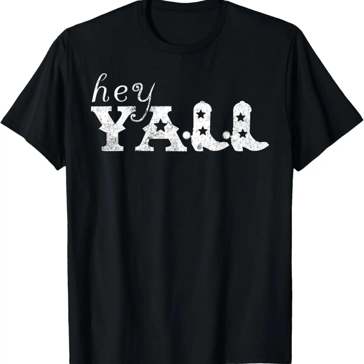 Hey Y All Cowboy Boots T-Shirt S чёрный