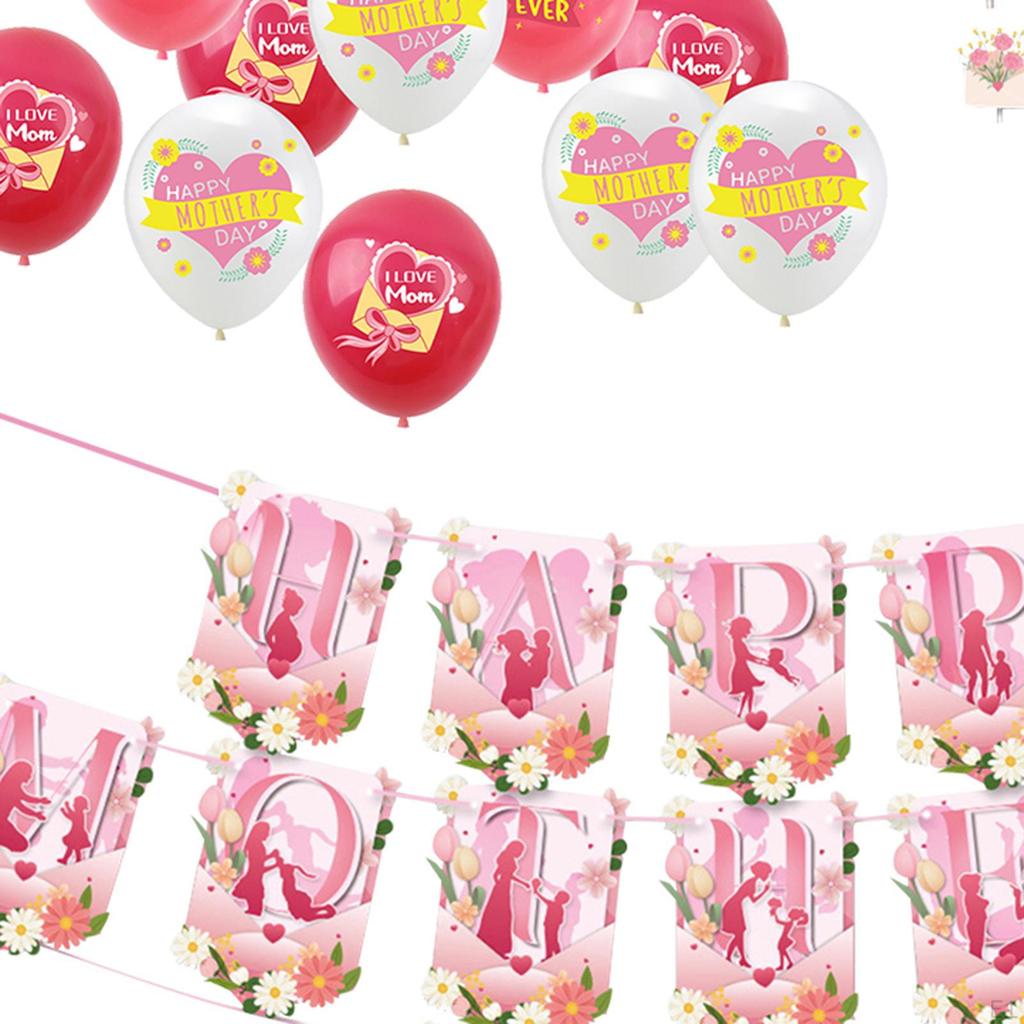 Mother's Day Decorations Cake Toppers Photo Backdrop Props Happy Banner