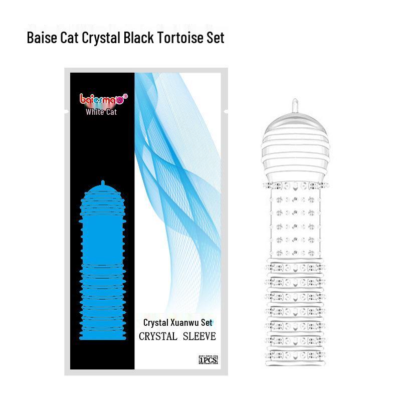 Spiked Silicone Cock Ring Set: 5 Crystal and Wolf Tooth Sleeves with Nubs and Ribs for Enhanced Arousal