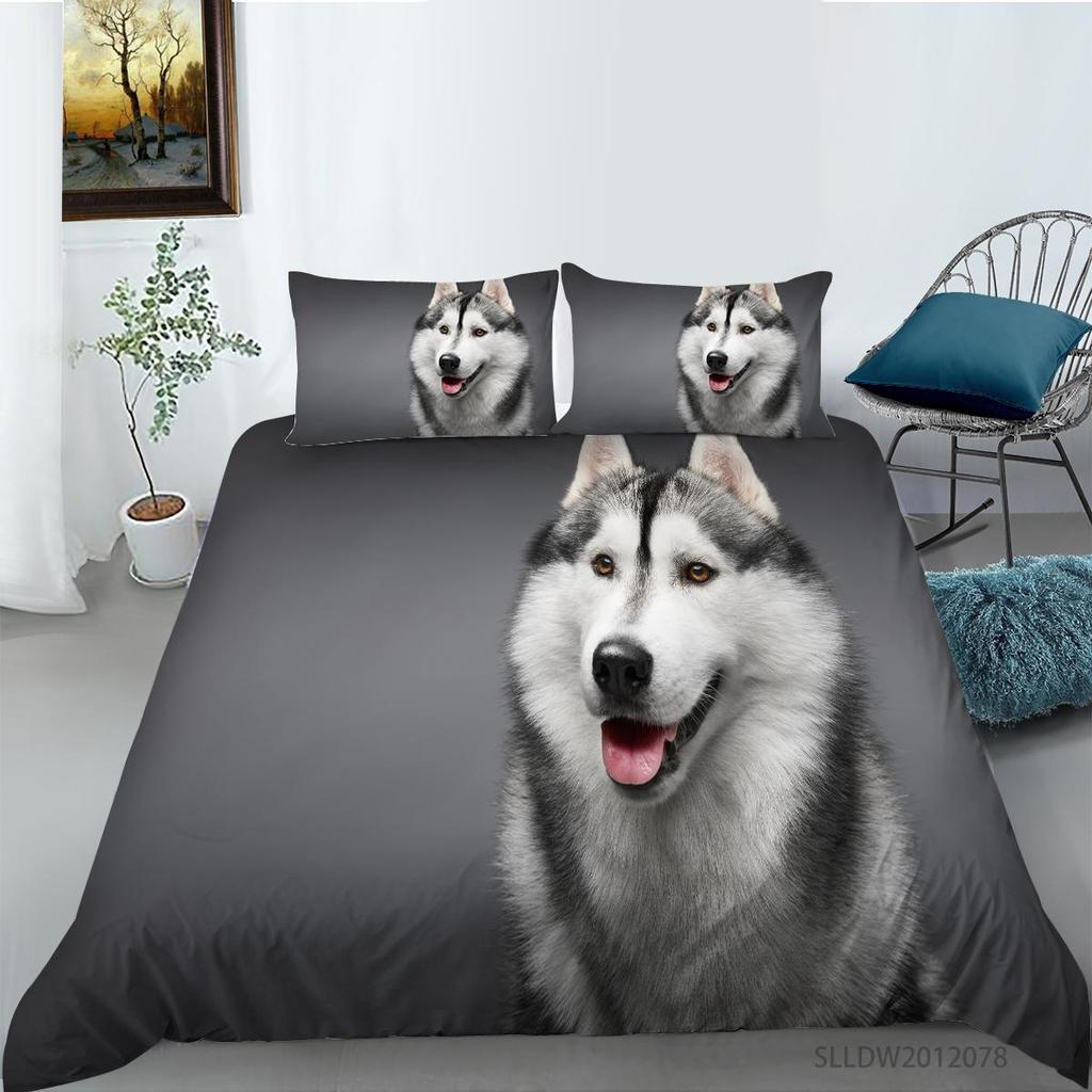 Animal Duvet Cover Sets with Pillowcase Pets Painting Microfiber Bedding Suit King Single Size Luxury Bedding Covers