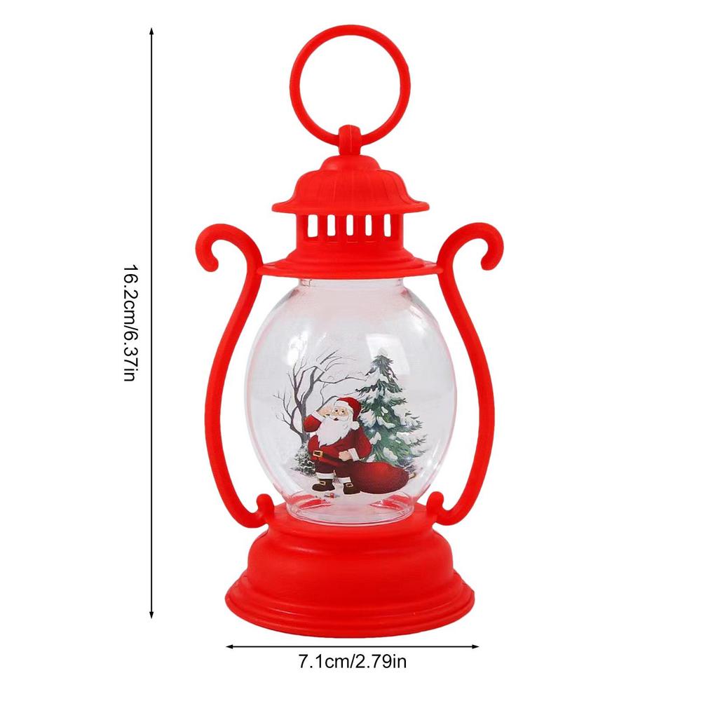 2025 Nowy Świąteczny Lampion Kula Śnieżna ze Sceną Świętego Mikołaja Oświetlona Lampa Świąteczna z Pierścieniem do Przenoszenia do Dekoracji Świątecznych