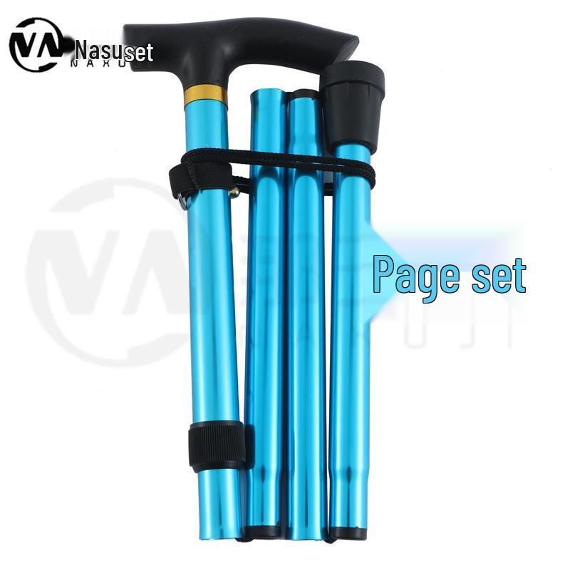 Adjustable Aluminum Alloy Folding Trekking Pole for Elderly - Non-slip, Lightweight Walking Stick