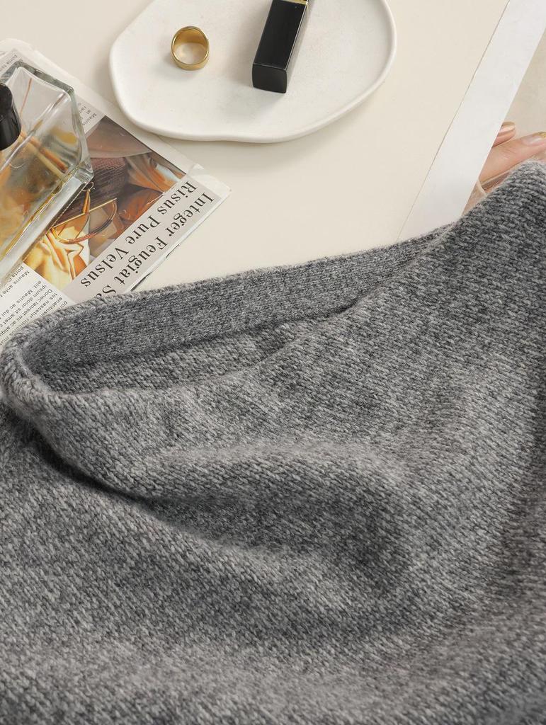 Women's Versatile Liu Liu Style High Neck Short Sleeve Knit Wool Sweater
