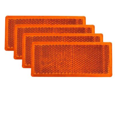 4X Jantarový zadní boční obrysový indikátorový odrazka s kovovou základnou | 81mm čočka | Nákladní automobil, Traktor, Přívěs Univerzální odrazka