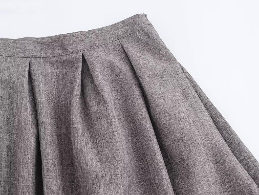 2024 Women's A-Line Pleated High Waist Mid-Length Skirt