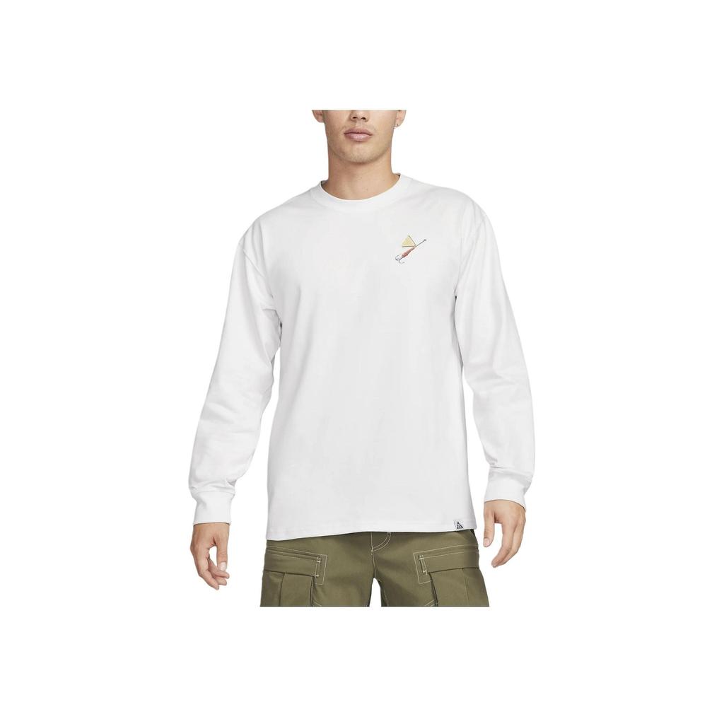 Nike ACG Kollektion Grafikdruck Rundhals Langarm T-Shirt Herren Oberteile Weiß FQ3728-121