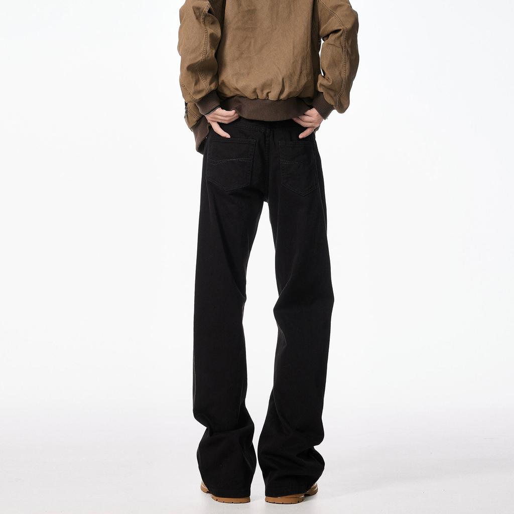 Paris Youth Bootcut Scimitar Jeans: Men's Autumn/Winter Loose-Fit Micro-Flare Straight Leg Pants