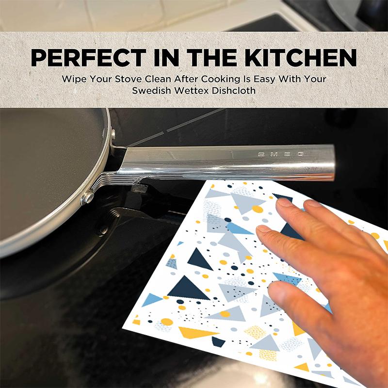 6PCS Swedish Dishcloths Eco-Friendly Kitchen Rags Absorbent Dish Towels Reusable Washable Cleaning Cloths