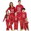 Family Matching Christmas Print Pajama Set, Round Neck Long Sleeve and Long Pants Loungewear for Holiday