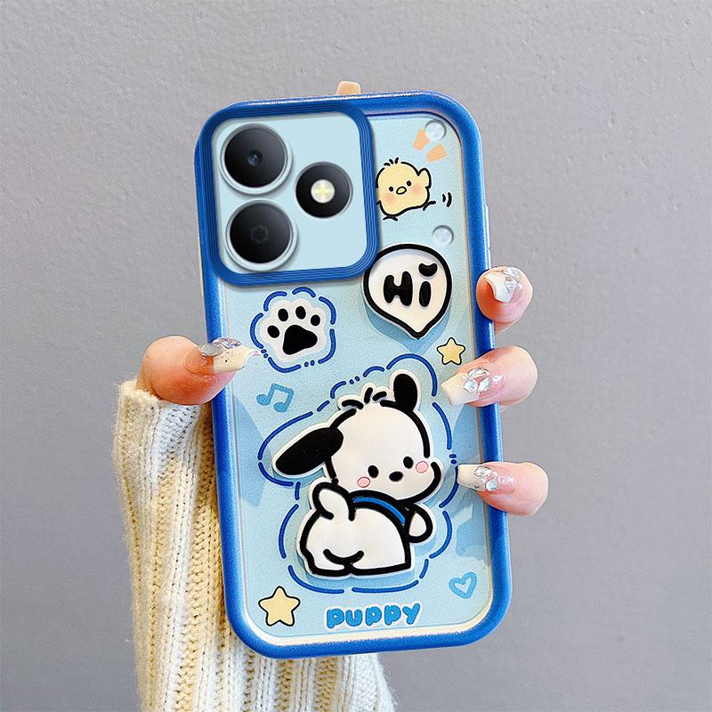 KEYSION Shockproof Case for Realme Note 80 with Lanyard Soft Silicone Cute 3D Cartoon Doll Phone Cover for Realme Note 80