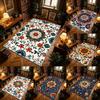 Chic Colorful Carpet Bohemian Floral Mandala Area Rugs Patterns Blue Red Orange Cream for Vintage Living Room Study Home Decor